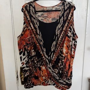 Avenue Abstract Print Stretchable Blouse/Top 22/24